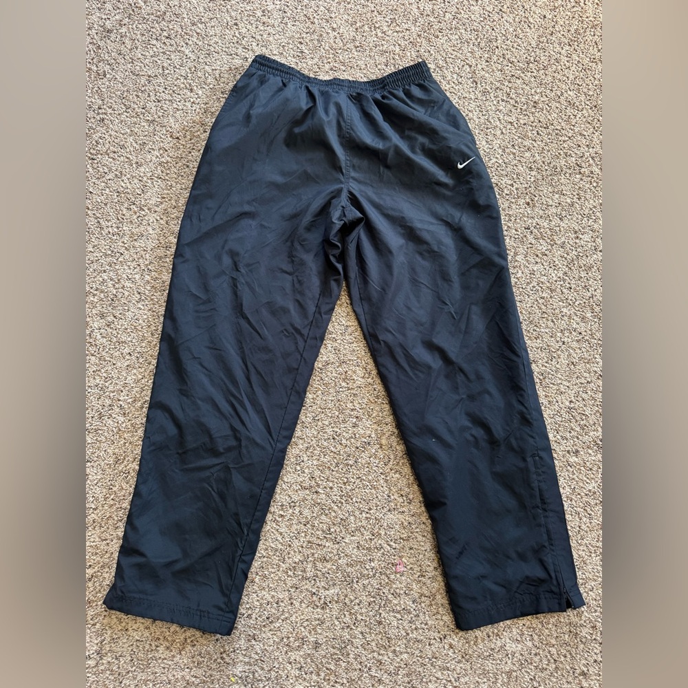 Nike Black Track Pants with White Swoosh